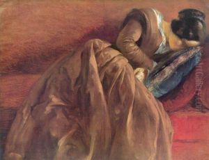 Menzel's sister Emilie, sleeping by Adolph von Menzel