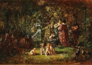 Liebesreigen in Parklandschaft by Adolphe Joseph Thomas Monticelli