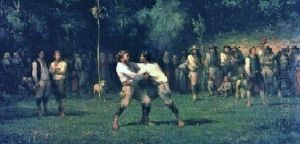 Jour de fete en Cornouaille by Adolphe Pierre Leleux