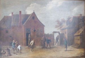 Ballspieler im Hof eines Estaminet by David Teniers the Younger