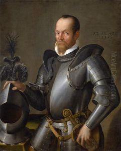 Portrait of a Man in Armour. by Pier Maria Bagnadore