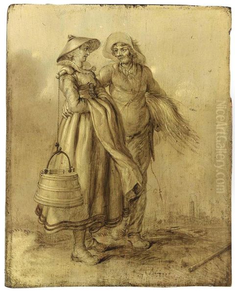 An Amorous Peasant Couple Conversing - view 1