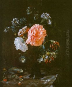 Still Life with flowers by Adriaen Van Der Spelt