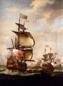 The English Fleet at sea.
