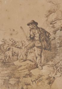 Pastore Con Gregge by Consalvo Carelli