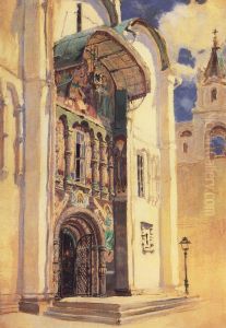 <<Uspenskij sobor. Uznye vrata>> by Vasily Polenov