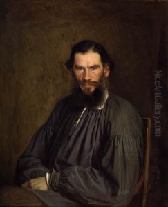 Portrait of Leo Tolstoy by Ivan Kramskoi