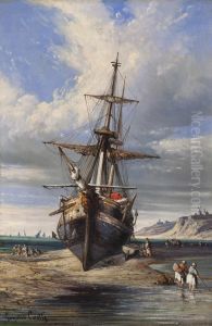 Barca In Riva A Mare by Consalvo Carelli