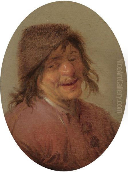 Kop van een lachende boer - view 1
