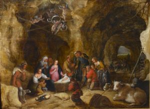 Adoration of the shepherds by Adriaen Van Stalbemt