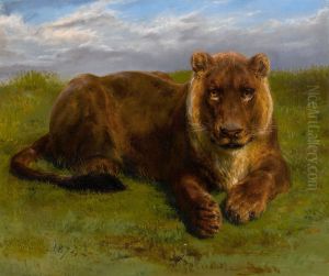 Lionne posant by Rosa Bonheur