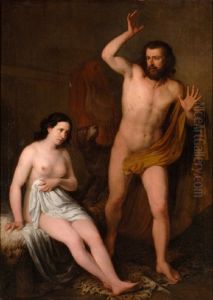 Adan y Eva expulsados del Paraiso by Antonio Maria Esquivel