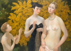 Bather and companions by Adrien Thevenot