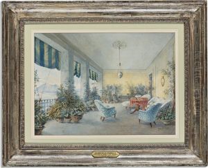 View From A Loggia Of A Villa Near Naples by Gabriele Carelli