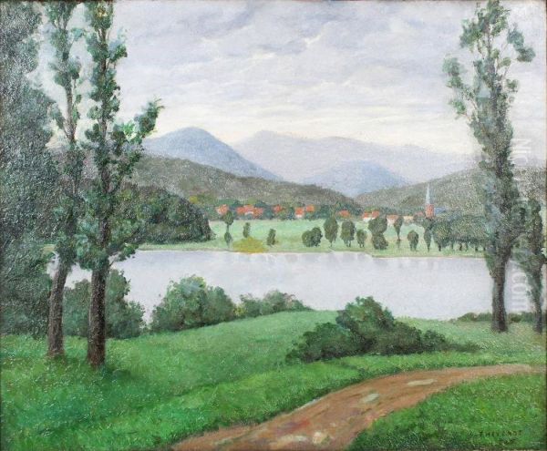 Country landscape with lake - view 1