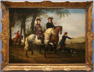 paesaggio con un giovane e il suo tutore a cavallo