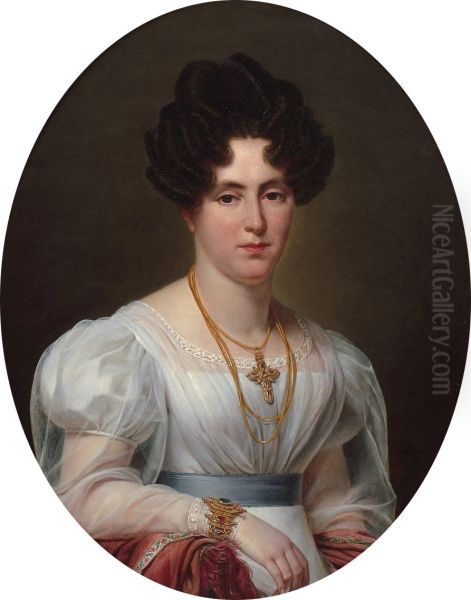 Portrait d'Adelaide-Marie-Charlotte Richard de Montauge (1787-1864), comtesse de La Loyere, epouse (1815) de Pierre Joseph Armand de Beuverand (1782-1857), comte de La Loyere - view 1