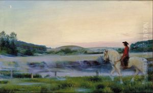 Sir Oluf at Elverhoj. by Agnes Slott-Mrller