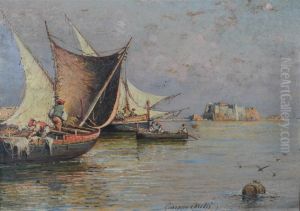 Bay Of Naples by Giuseppe Carelli