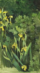 Yellow iris. by Agnes Slott-Mrller