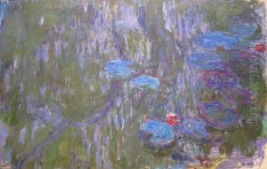 Water Lilies, Reflections of Weeping Willows by Claude Oscar Monet