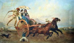 Passeggiata In Calesse by Raffaele Carelli