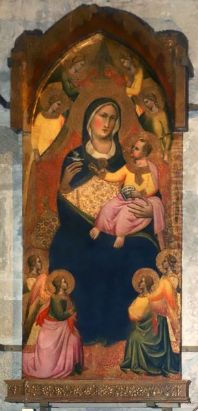 madonna in trono col bambino e angeli - view 1