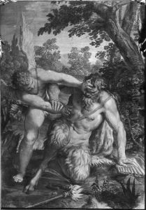 Cupid and Pan (Amor omina vincit) by Agostino Carracci