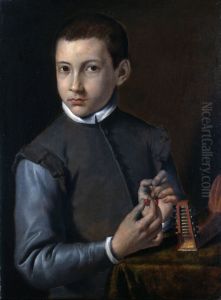 Portrait of young Antonio Carracci by Agostino Carracci