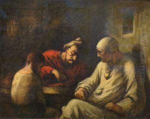 Saltimbanques Resting by Honore Daumier
