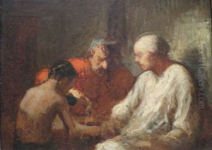 Saltimbanques Resting by Honore Daumier