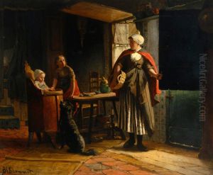Vissersinterieur by Bernard Blommers