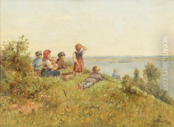 Summer landscape on the Volga - view 1