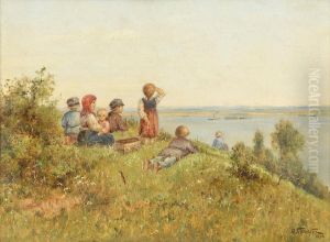 <<Letnij pejzaz na Volge>> by Fedor Karlovich Burkhardt