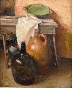 Still Life with Bottles by Joaquin Agrasot y Juan