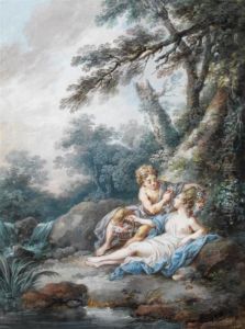 Scene Galante Dans Un Paysage by Jacques Philippe Caresme