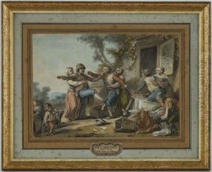 Une Rixe Au Village by Jacques Philippe Caresme