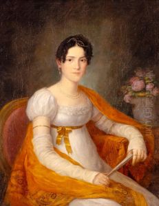 Retrato de joven dama con abanico