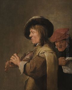 A flute player in profile by David Teniers the Younger