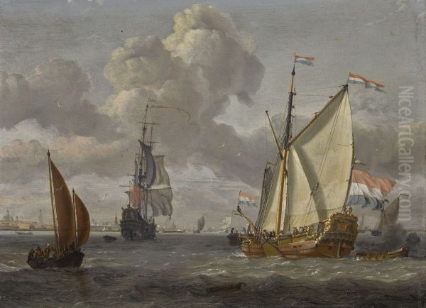 Shipping on the IJ, with a view of Amsterdam beyond - view 1