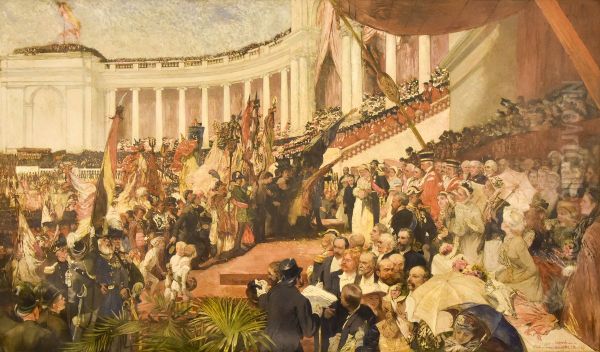 The patriotic celebration of the fiftieth anniversary of the Belgian independence - view 1