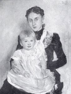 Portrat Frau Roll mit ihrem Sohn Walter Portrat Frau Roll mit ihrem Sohn Walter
