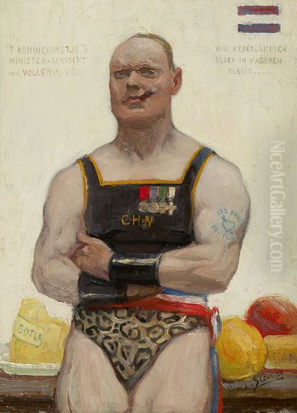 Satirical portrait of Maurits van Vollenhoven - view 1