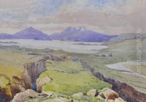 Extensive Irish Landscape Towards The Mountains by Joseph Carey Carey