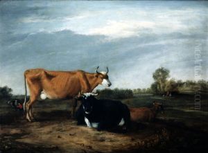 Landscape with cattle by Albert Klomp