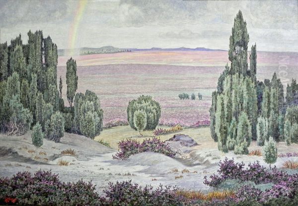Heidelandschaft mit Regenbogen - view 1