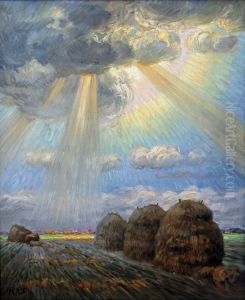 Sonne, die durch Wolken bricht by Albert Konig