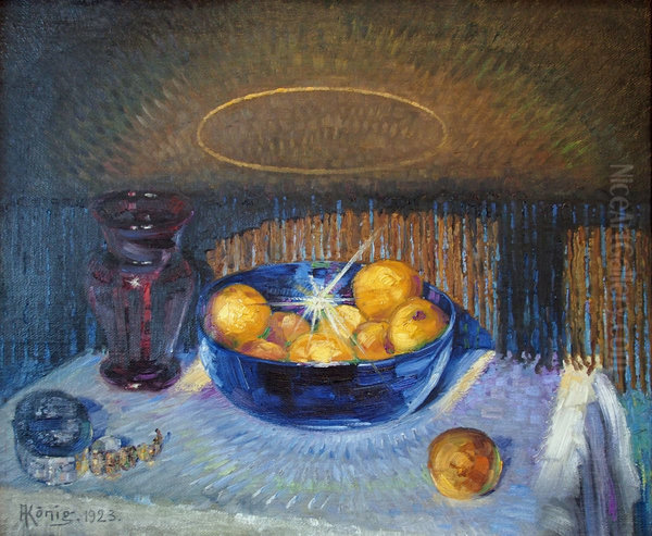 Stillleben mit Fruchten in blauer Schale - view 1