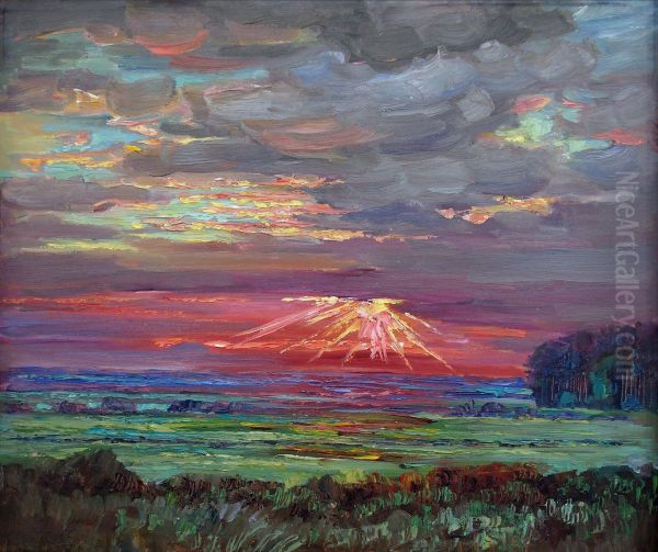 Sonnenuntergang (uber flacher Landschaft) - view 1