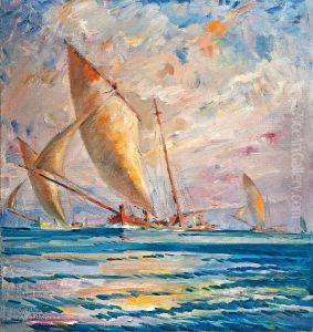 Jadrnice se vracajo z ulova v jutru by Albert Sirk